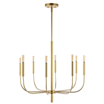 Amoros 27.25" Modern Mid-Century Iron LED Chandelier - JONATHAN Y